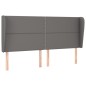 vidaXL Cabecero con orejas cuero sintético gris 203x23x118/128 cm vidaXL Cabecero con orejas cuero sintético gris 203x23x118/128 cm