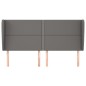 vidaXL Cabecero con orejas cuero sintético gris 203x23x118/128 cm vidaXL Cabecero con orejas cuero sintético gris 203x23x118/128 cm
