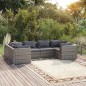 vidaXL Set de sofás de jardín 6 piezas y cojines ratán sintético gris vidaXL Set de sofás de jardín 6 piezas y cojines ratán sintético gris
