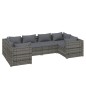 vidaXL Set de sofás de jardín 6 piezas y cojines ratán sintético gris vidaXL Set de sofás de jardín 6 piezas y cojines ratán sintético gris