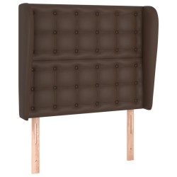 vidaXL Cabecero con orejas de cuero sintético marrón 83x23x118/128 cm
