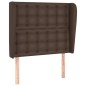 vidaXL Cabecero con orejas de cuero sintético marrón 83x23x118/128 cm
