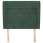 vidaXL Cabecero con orejas de terciopelo verde oscuro 83x23x118/128 cm