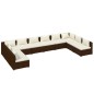 vidaXL Set muebles de jardín 10 pzas y cojines ratán sintético marrón vidaXL Set muebles de jardín 10 pzas y cojines ratán sintético marrón