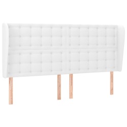 vidaXL Cabecero con orejas cuero sintético blanco 183x23x118/128cm