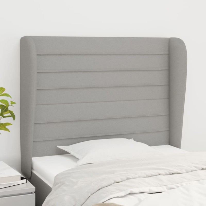 vidaXL Cabecero con orejas de tela gris claro 103x23x118/128 cm vidaXL Cabecero con orejas de tela gris claro 103x23x118/128 cm