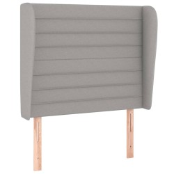 vidaXL Cabecero con orejas de tela gris claro 103x23x118/128 cm