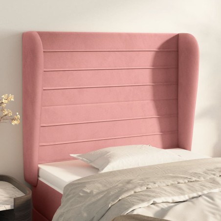 vidaXL Cabecero con orejas de terciopelo rosa 103x23x118/128 cm