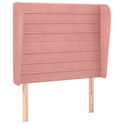 vidaXL Cabecero con orejas de terciopelo rosa 103x23x118/128 cm