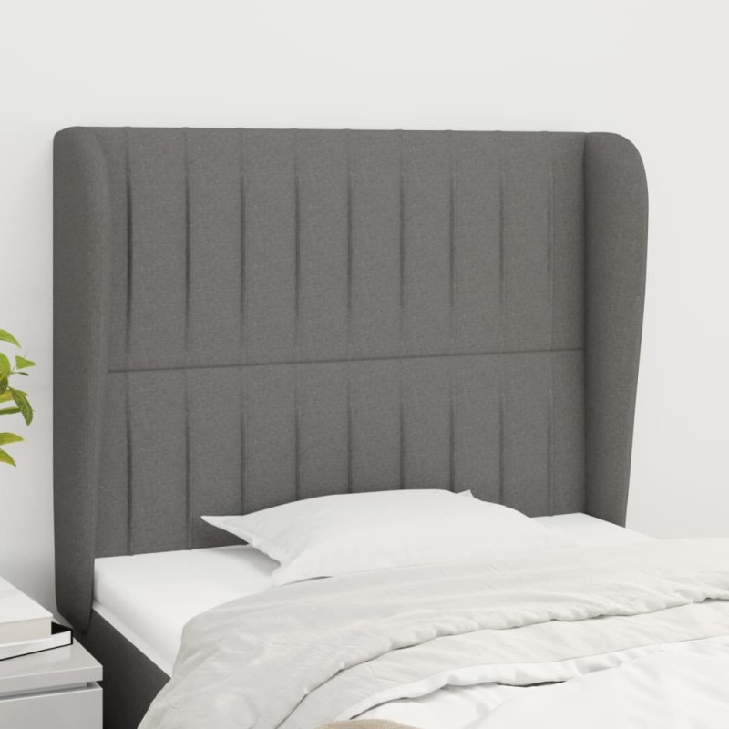 vidaXL Cabecero con orejas de tela gris oscuro 83x23x118/128 cm vidaXL Cabecero con orejas de tela gris oscuro 83x23x118/128 cm
