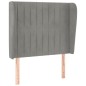 vidaXL Cabecero con orejas de terciopelo gris claro 83x23x118/128 cm