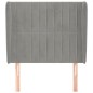 vidaXL Cabecero con orejas de terciopelo gris claro 83x23x118/128 cm