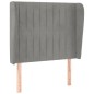 vidaXL Cabecero con orejas de terciopelo gris claro 93x23x118/128 cm