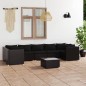 vidaXL Set de muebles de jardín 8 pzas y cojines ratán sintético negro vidaXL Set de muebles de jardín 8 pzas y cojines ratán sintético negro