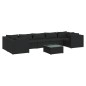 vidaXL Set de muebles de jardín 8 pzas y cojines ratán sintético negro vidaXL Set de muebles de jardín 8 pzas y cojines ratán sintético negro