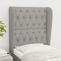 vidaXL Cabecero con orejas de tela gris claro 83x23x118/128 cm