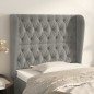 vidaXL Cabecero con orejas de terciopelo gris claro 93x23x118/128 cm vidaXL Cabecero con orejas de terciopelo gris claro 93x23x118/128 cm