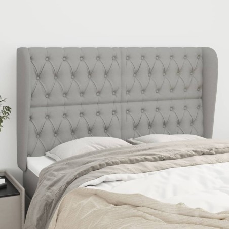 vidaXL Cabecero con orejas de tela gris claro 163x23x118/128 cm