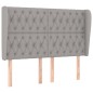 vidaXL Cabecero con orejas de tela gris claro 163x23x118/128 cm