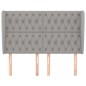 vidaXL Cabecero con orejas de tela gris claro 163x23x118/128 cm