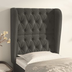 vidaXL Cabecero con orejas de terciopelo gris oscuro 83x23x118/128 cm