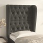 vidaXL Cabecero con orejas de terciopelo gris oscuro 83x23x118/128 cm vidaXL Cabecero con orejas de terciopelo gris oscuro 83x23x118/128 cm