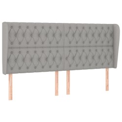 vidaXL Cabecero con orejas de tela gris claro 203x23x118/128 cm