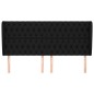 vidaXL Cabecero con orejas de tela negro 203x23x118/128 cm vidaXL Cabecero con orejas de tela negro 203x23x118/128 cm
