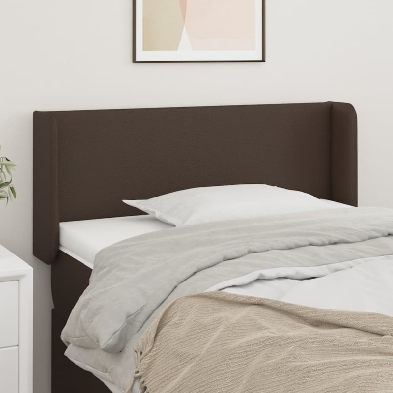 vidaXL Cabecero de cuero sintético marrón 93x16x78/88 cm