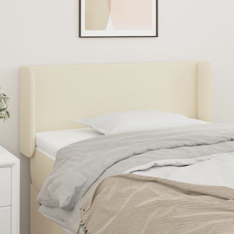 vidaXL Cabecero de cuero sintético color crema 103x16x78/88 cm