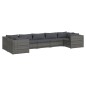 vidaXL Set de muebles de jardín 7 pzas y cojines ratán sintético gris vidaXL Set de muebles de jardín 7 pzas y cojines ratán sintético gris