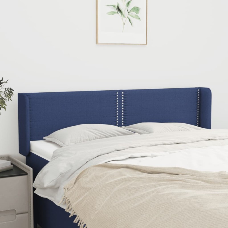 vidaXL Cabecero de tela azul 147x16x78/88 cm vidaXL Cabecero de tela azul 147x16x78/88 cm