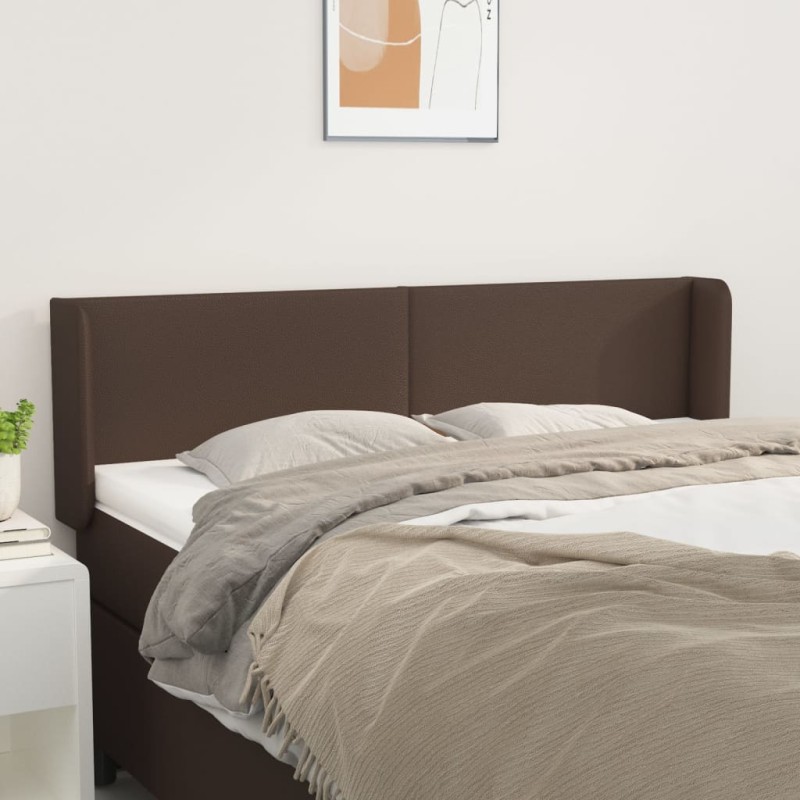 vidaXL Cabecero de cuero sintético marrón 147x16x78/88 cm