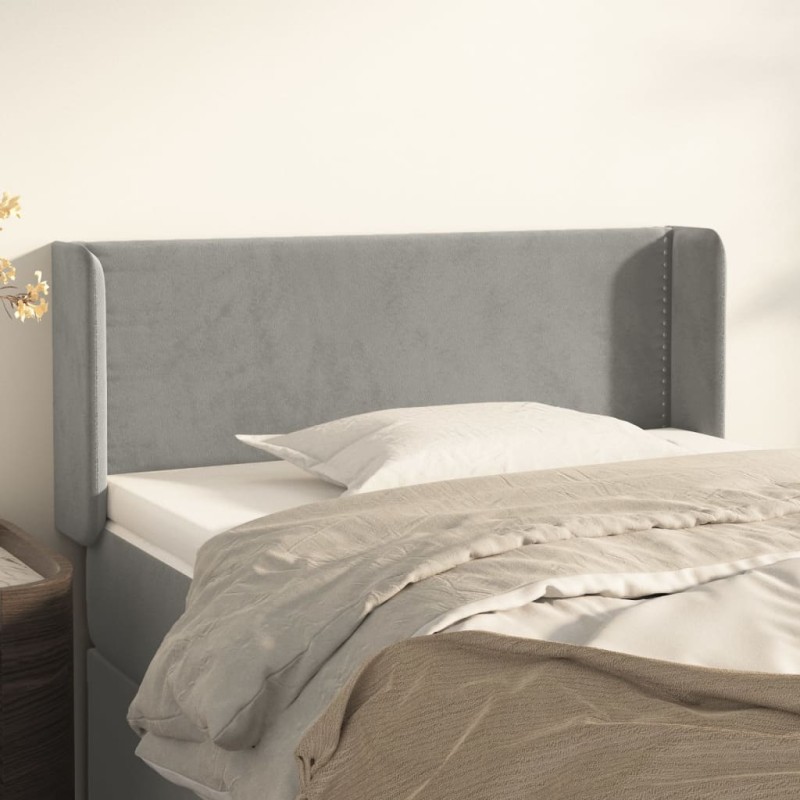 vidaXL Cabecero de terciopelo gris claro 83x16x78/88 cm