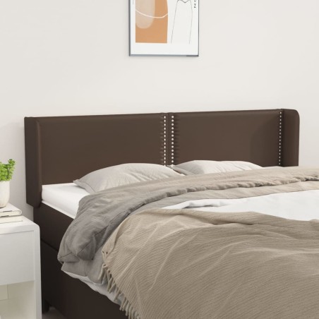vidaXL Cabecero de cuero sintético marrón 147x16x78/88 cm