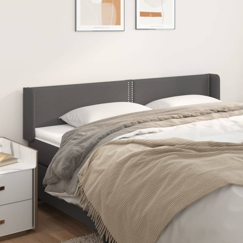 vidaXL Cabecero de cuero sintético gris 203x16x78/88 cm vidaXL Cabecero de cuero sintético gris 203x16x78/88 cm