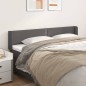 vidaXL Cabecero de cuero sintético gris 203x16x78/88 cm vidaXL Cabecero de cuero sintético gris 203x16x78/88 cm