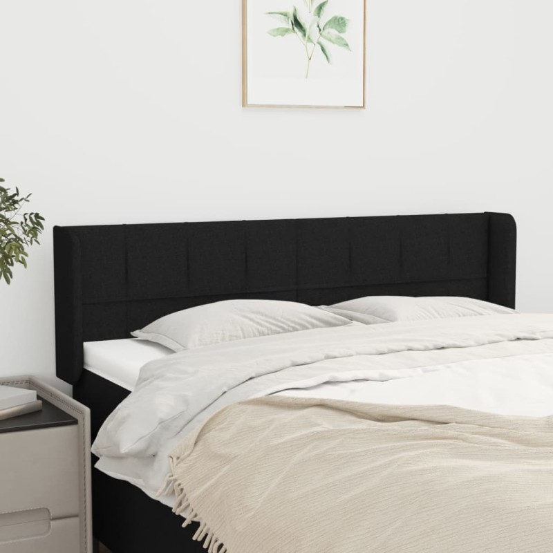 vidaXL Cabecero de tela negro 147x16x78/88 cm vidaXL Cabecero de tela negro 147x16x78/88 cm
