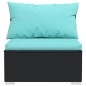 vidaXL Set muebles de jardín 11 pzas y cojines ratán sintético negro vidaXL Set muebles de jardín 11 pzas y cojines ratán sintético negro