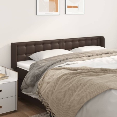vidaXL Cabecero de cuero sintético marrón 163x16x78/88 cm
