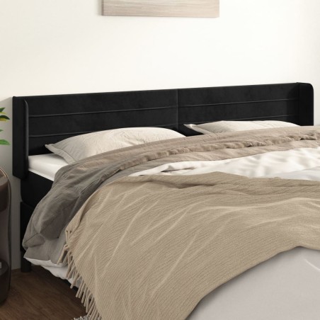 vidaXL Cabecero de terciopelo negro 203x16x78/88 cm