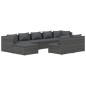 vidaXL Set de muebles de jardín 9 pzas y cojines ratán sintético gris