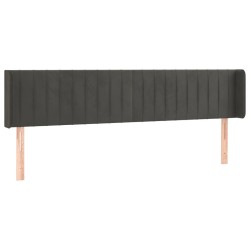 vidaXL Cabecero de terciopelo gris oscuro 163x16x78/88 cm