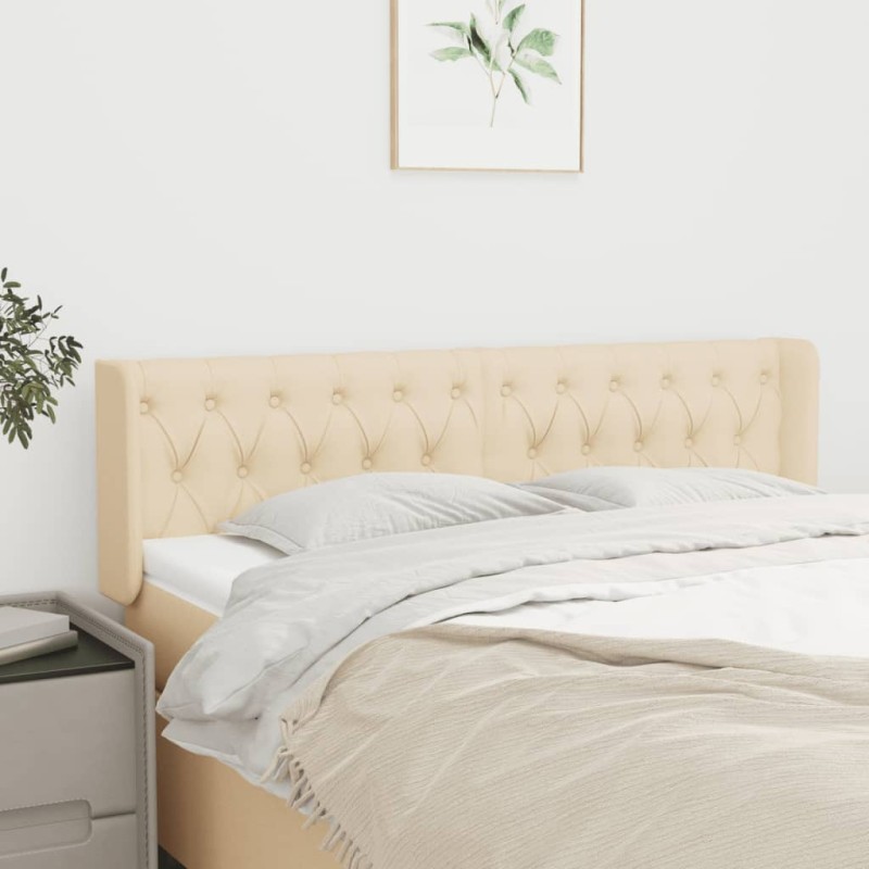 vidaXL Cabecero de tela color crema 147x16x78/88 cm vidaXL Cabecero de tela color crema 147x16x78/88 cm