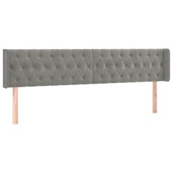 vidaXL Cabecero de terciopelo gris claro 183x16x78/88 cm