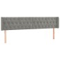 vidaXL Cabecero de terciopelo gris claro 183x16x78/88 cm vidaXL Cabecero de terciopelo gris claro 183x16x78/88 cm