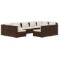 vidaXL Set muebles de jardín 9 piezas y cojines ratán sintético marrón vidaXL Set muebles de jardín 9 piezas y cojines ratán sintético marrón