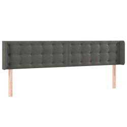 vidaXL Cabecero de terciopelo gris oscuro 203x16x78/88 cm