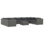 vidaXL Set de muebles de jardín 10 pzas y cojines ratán sintético gris vidaXL Set de muebles de jardín 10 pzas y cojines ratán sintético gris