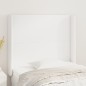 vidaXL Cabecero con orejas de cuero sintético blanco 83x16x118/128 cm